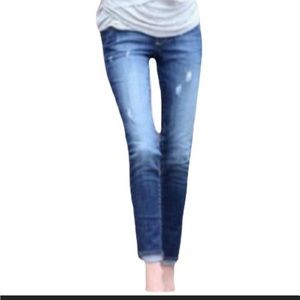 Paige Distressed Jeans Sz 29 Skyline Ankle Peg Raw Hem